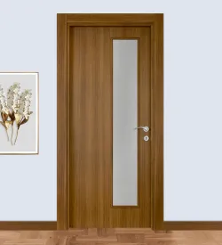 Ado 103 Teak Finish Glass Composite Interior Door