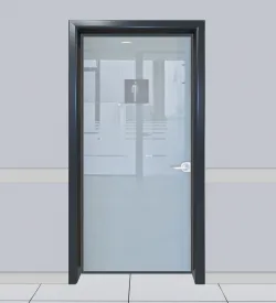 Anthracite Aluminum Framed Satin Glass Door