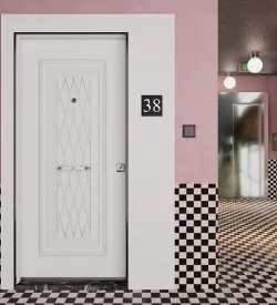 Aura Wide Trim Steel Door for Apartments