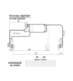 Adjustable Anodized Colored 9-12Cm Aluminum Door Frame