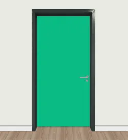 Green Jade Colored Anthracite Steel Frame Door
