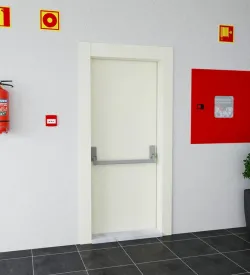 Cream Colored Panic Bar Fire Exit Door