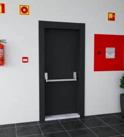 Black Panic Bar Emergency Exit Door