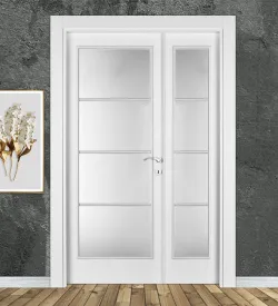 ado 106 yavru kanatlı camlı beyaz salon kapısı
