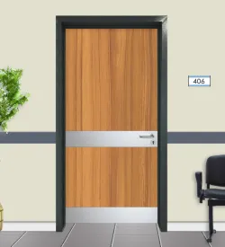 Annapurna Teak Antrasit Sac Kasalı Laminat Hastane Oda Kapısı