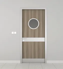 Rock Pine Renkli Lumboz Camlı Ahşap Desenli Laminat Kapı