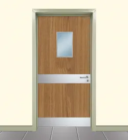 Whistler Oak Sac Kasalı Camlı Laminat Hastane Kapısı